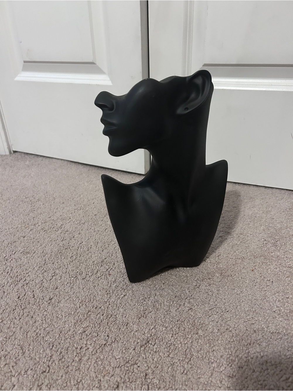Matte Black Abstract Female Bust Decorative Sculpture